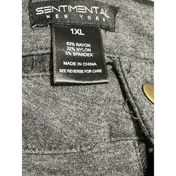 Sentimental New York Pants Dark Gray Stretch Comfort Size 1X - Picture 4 of 4